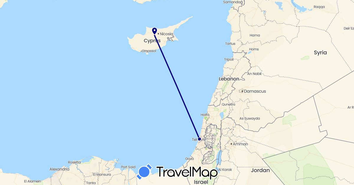 TravelMap itinerary: driving in Cyprus, Israel (Asia)